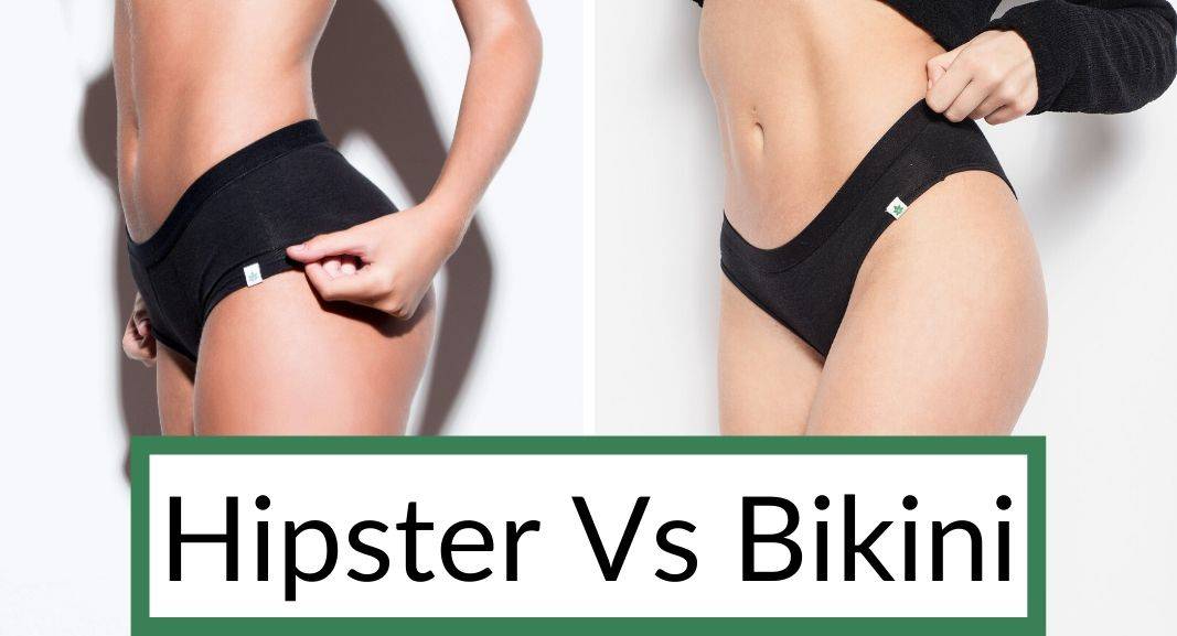 What is the difference between bikini, hipster, and high-waisted