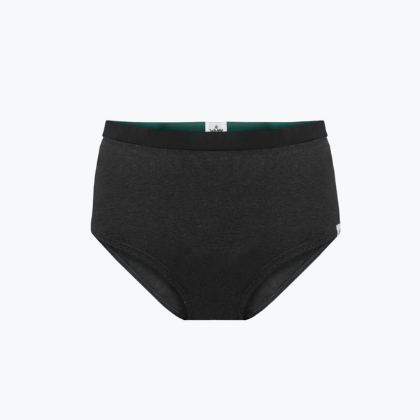 Black Organic Cotton High Waist Underwear/ Super Soft and Comfy 