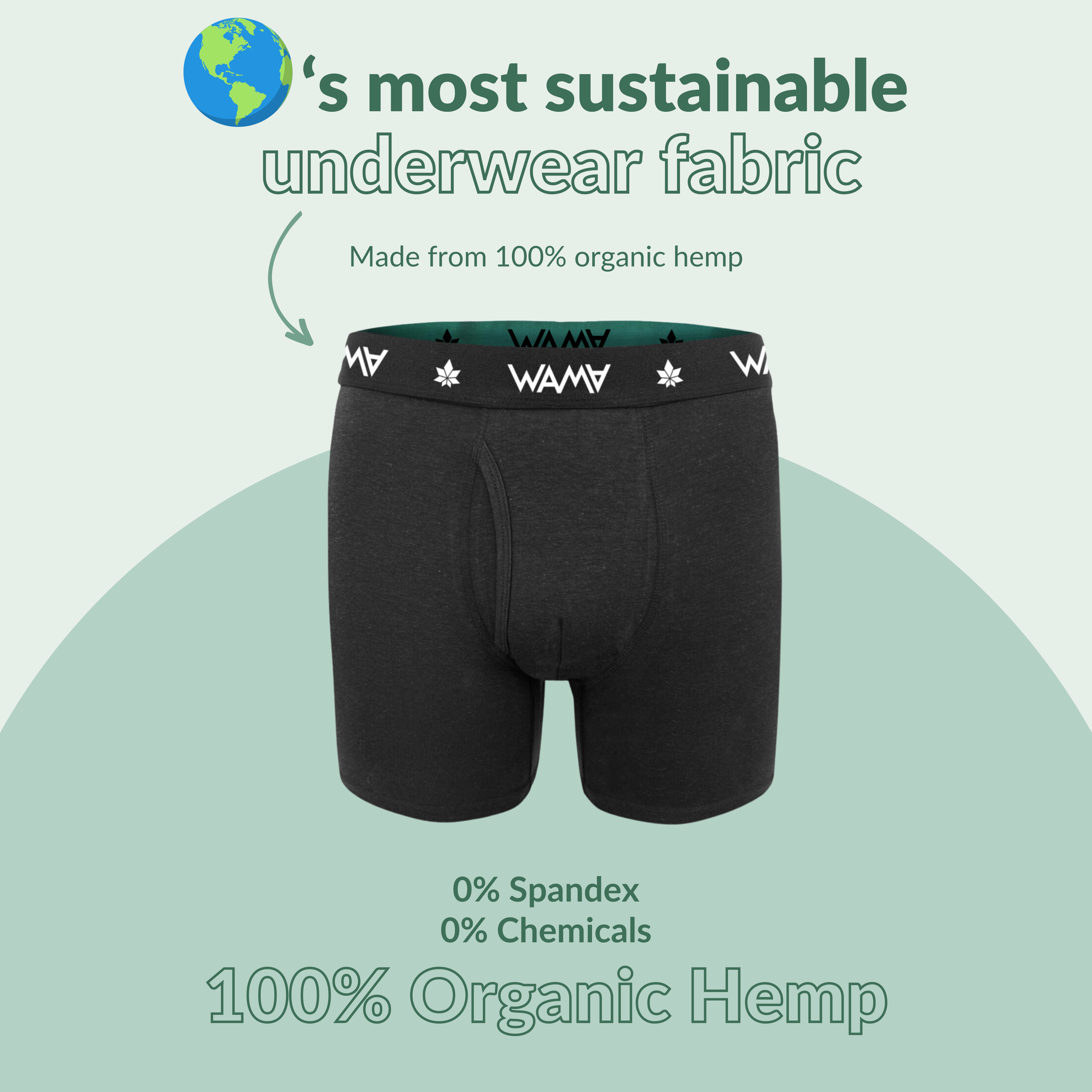 WAMA underwear are made with sustainable hemp